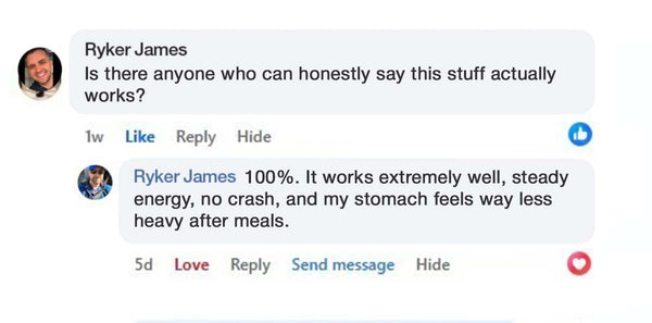 Customer review on Facebook