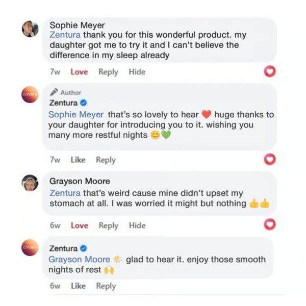 Customer review on Facebook