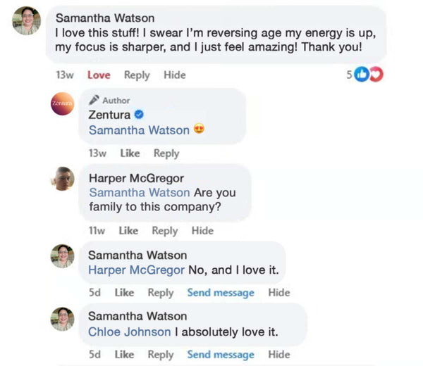 Customer review on Facebook