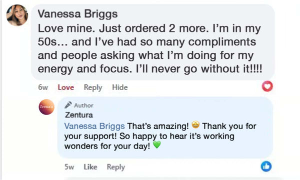 Customer review on Facebook