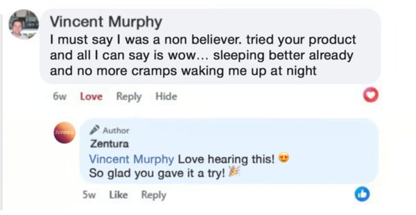 Customer review on Facebook