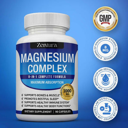 Zentura Magnesium Complex™ – The Complete 8-in-1 Magnesium Solution (90 capsules)