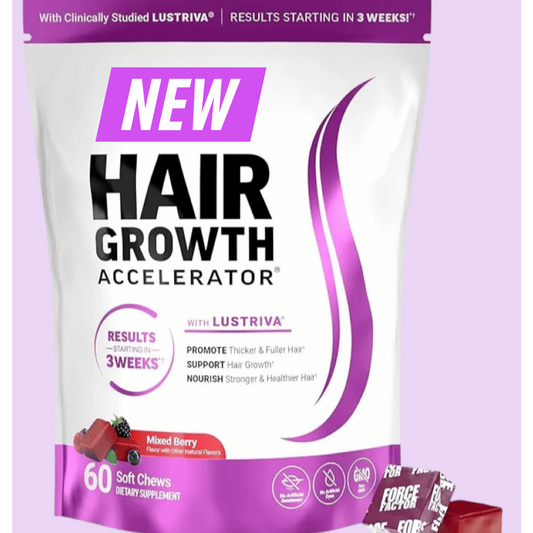Lustriva™ Hair Growth Accelerator Gummies  – Thicker, Fuller Hair in Weeks (60 soft chews)